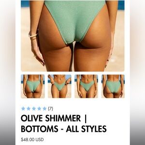 Honey Swim Olive Shimmer Classic Bottoms.
